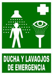 CARTEL DUCHAS Y LAVAOJOS EMERGENCIA S21 señalización polígono de Riaño