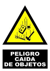 CARTEL PELIGRO OBJETOS S21 señalización polígono de Riaño