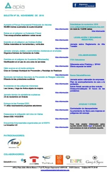 Boletín nº 39, noviembre 2016
