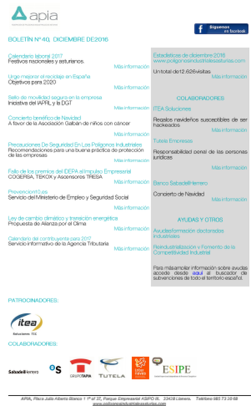 Boletín nº 40, diciembre 2016