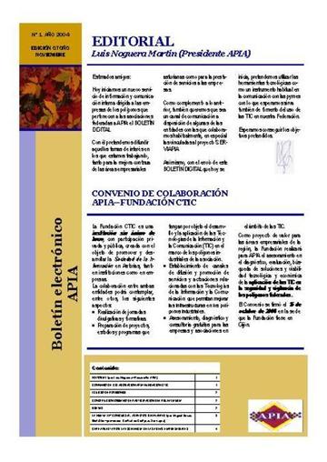 Boletín Nº 1 Noviembre 2004  