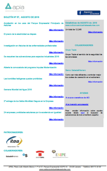 Boletín nº 57, agosto 2018