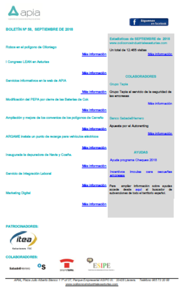 Boletin nº 58, septiembre 2018