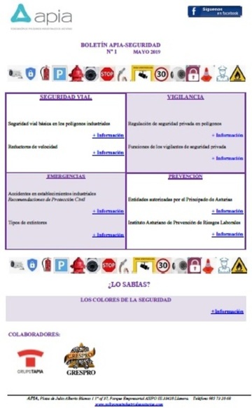 Boletín APIA-SEGURIDAD nº1, mayo 2018
