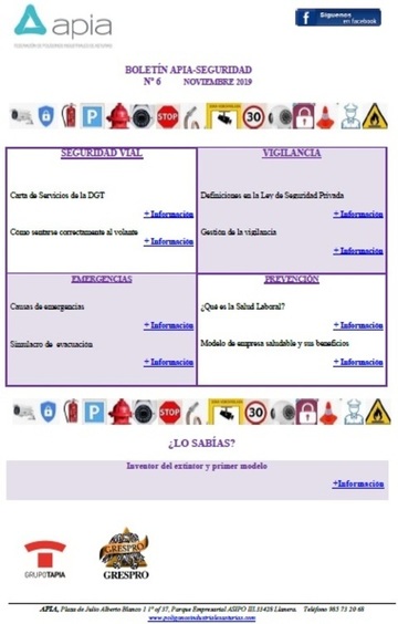 Boletín APIA-SEGURIDAD nº6, noviembre 2019