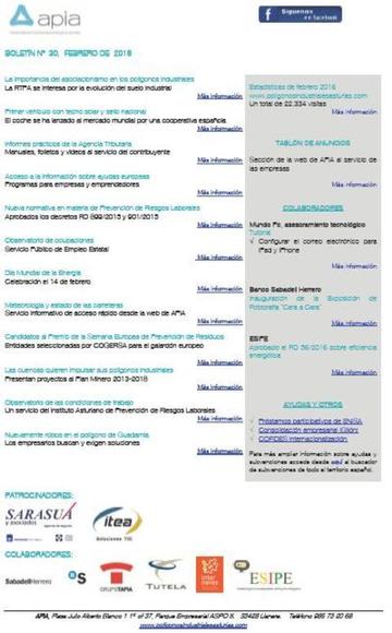 Boletín nº 30 febrero de 2016