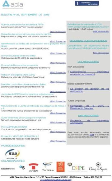 Boletín nº 37, septiembre 2016